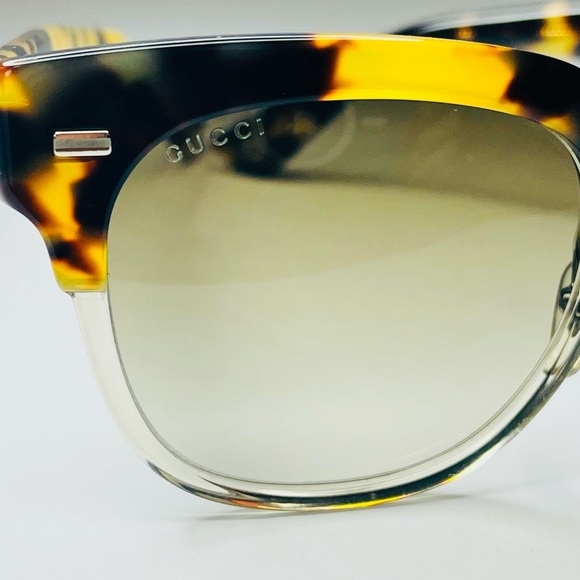 Gucci tortoiseshell sunglasses with silver hardware and brown gradient lenses. - Picture 8 of 8